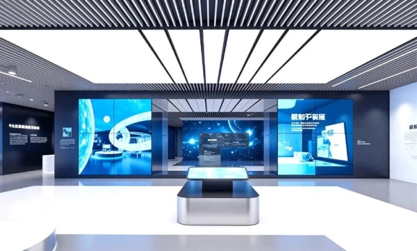 極簡科技風(fēng)展廳解碼未來企業(yè)的空間語言